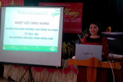 Đón đoàn sinh viên CĐSP NĐ về thực tập tại trường