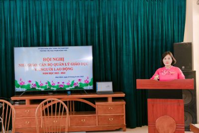 TRƯỜNG TH PHẠM HỒNG THÁI TRANG TRỌNG TỔ CHỨC HỘI NGHỊ NHÀ GIÁO, CÁN BỘ QUẢN LÝ GIÁO DỤC VÀ NGƯỜI LAO ĐỘNG NĂM HỌC 2023 -2024